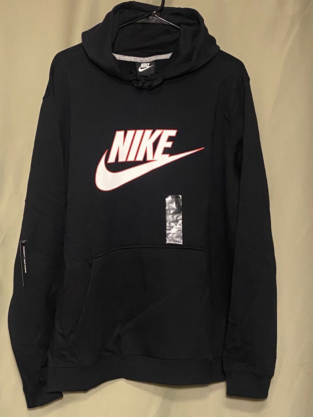 Nike NSW Futura Fleece  Black Pullover  LOGO Swoosh Hoodie  XL NWT